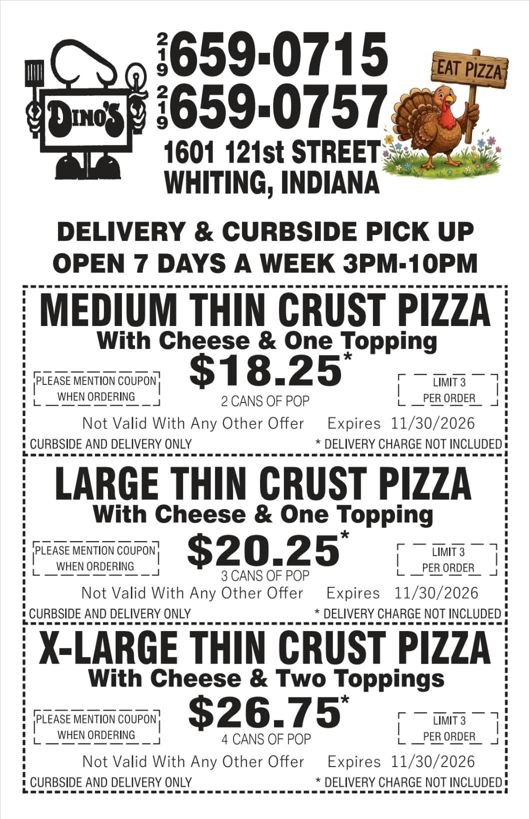 Dino's Pizza Coupons
